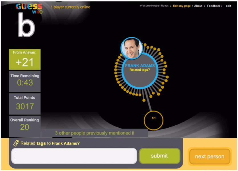 Guess Who? Enriching the Social Graph through a Crowdsourcing Game