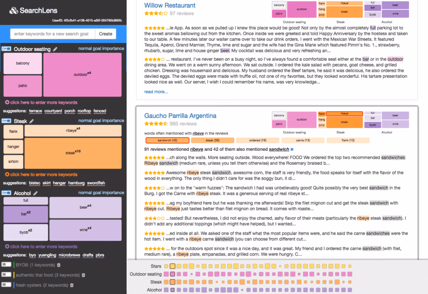 SearchLens: Composing and Capturing Complex User Interests for Exploratory Search